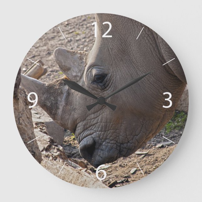 Reloj Redondo Grande Rinoceronte (Anverso)