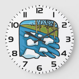 Reloj Redondo Grande Río deshielo invernal con témpanos de hielo