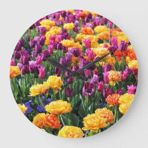 Reloj Redondo Grande Río Floral Falln Sunset