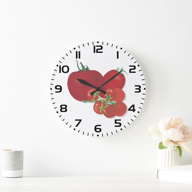 Reloj Redondo Grande Ripe de tomates rojos (Subido por el creador)