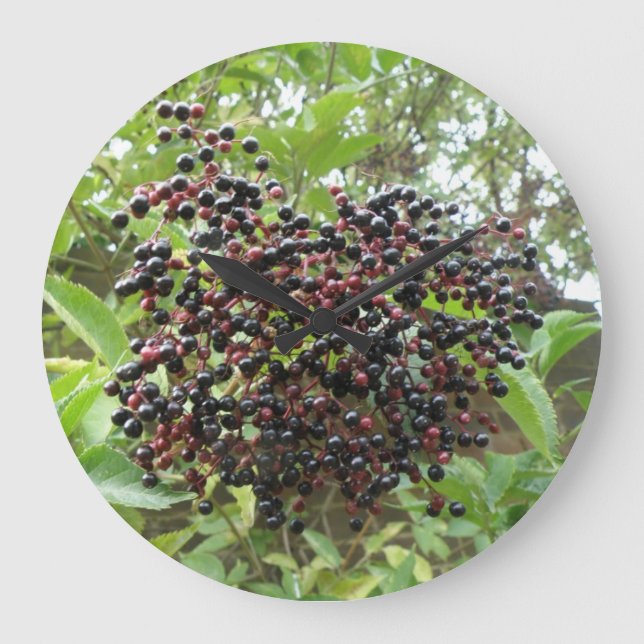 Reloj Redondo Grande Ripening Elderberries Wall Clock (Anverso)