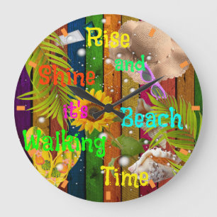 Reloj Redondo Grande Rise y Shine Tropical Beach verano verano verano t