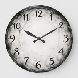 Reloj Redondo Grande Ritmo de Carbón — Abstracto