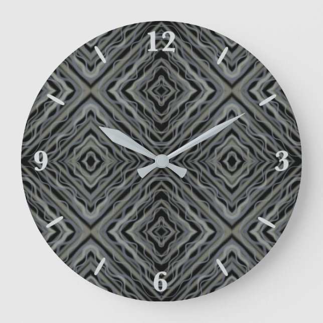 Reloj Redondo Grande Ritmo Pulsador Ilustracion de arte abstracto moder (Anverso)