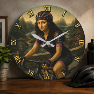 Reloj Redondo Grande Road Cyclist Funny Mona Lisa Gift for Road Bike
