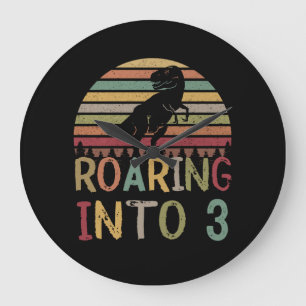 Reloj Redondo Grande Roaring en 33 años niño dinosaurio T Rex