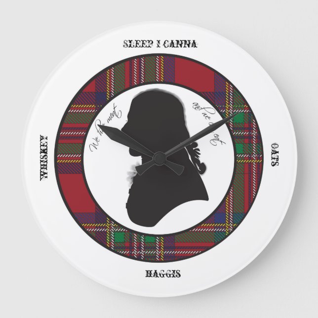 Reloj Redondo Grande Robbie Burns silhouette clock (Anverso)