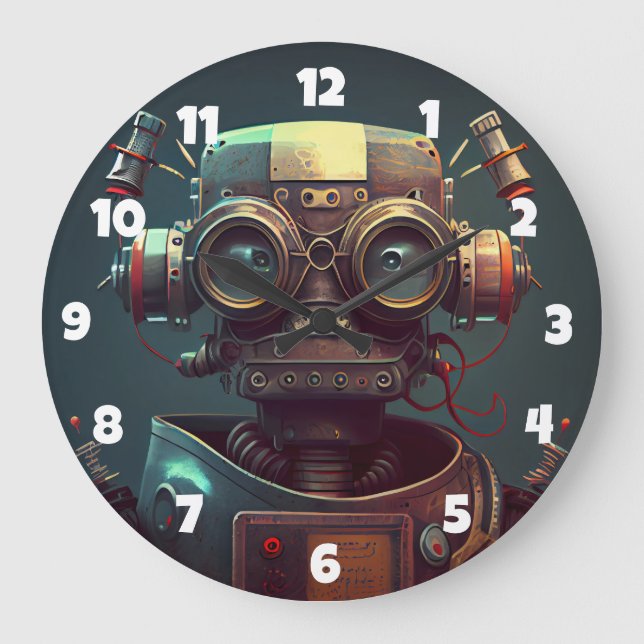 Reloj Redondo Grande Robot Large Clock (Anverso)
