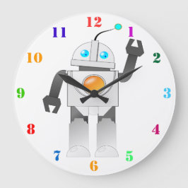 RELOJ REDONDO GRANDE ROBOT TOY CON NÚMEROS COLORIDOS