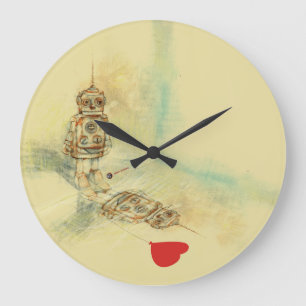 Reloj Redondo Grande Robots y sentimientos