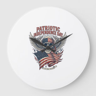 Reloj Redondo Grande Rociero de bandana patriótica Old Glory Música Roc