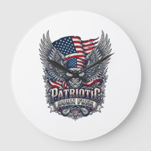 Reloj Redondo Grande Rociero de bandana patriótica Old Glory Música Roc
