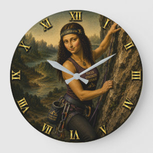 Reloj Redondo Grande Rock Climber Funny Mona Lisa 