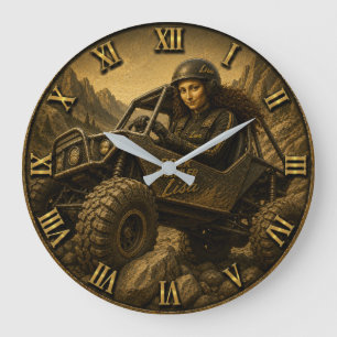 Reloj Redondo Grande Rock Crawler Funny Mona Lisa Off-Road 4x4