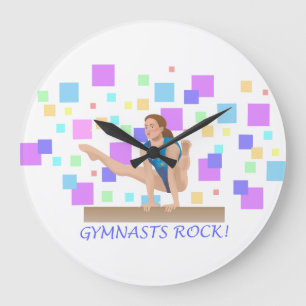 Reloj Redondo Grande ¡Rock de los gimnastas!  Bebida de balance
