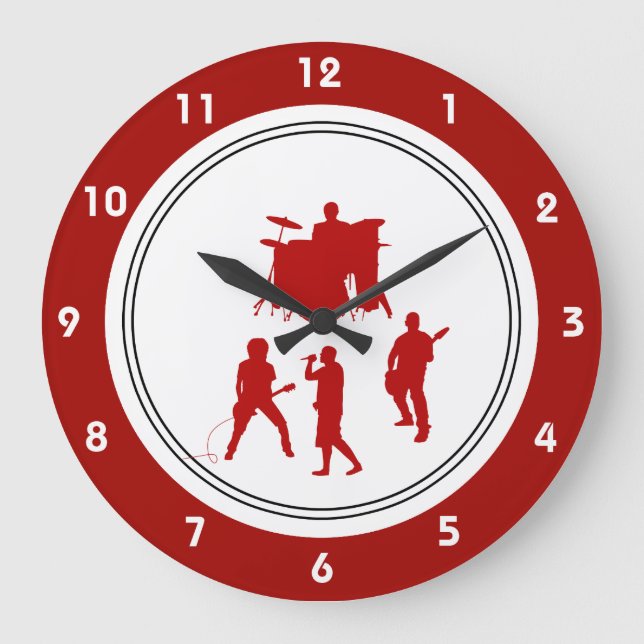 Reloj Redondo Grande Rock Music Wall Clocks (Anverso)