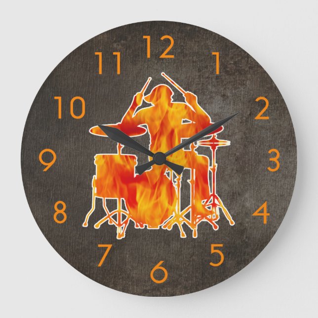 Reloj Redondo Grande Rock Music Wall Declocks (Anverso)
