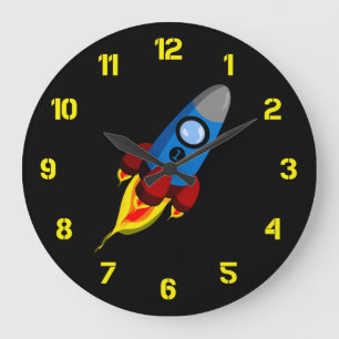 Reloj Redondo Grande Rocket retro