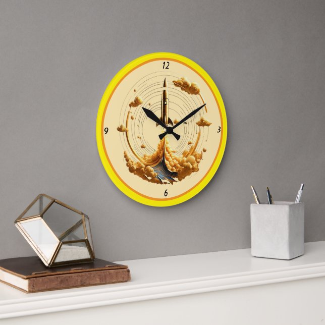Reloj Redondo Grande "Rocketing para el éxito" (Oficina)