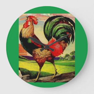 Reloj Redondo Grande Rocky, el bonito gallo