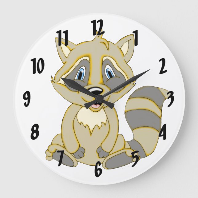 Reloj Redondo Grande Rocky Raccoon (Anverso)