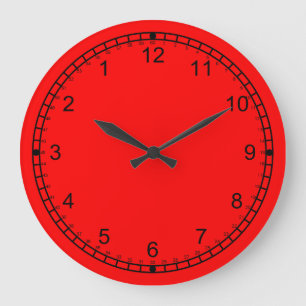 Reloj Redondo Grande Rojo