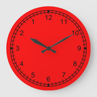 Reloj Redondo Grande Rojo