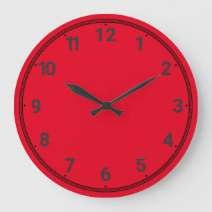 Reloj Redondo Grande Rojo brillante