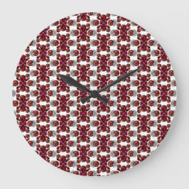 Reloj Redondo Grande Rojo de arte Gemstone de rubí y diamantes
