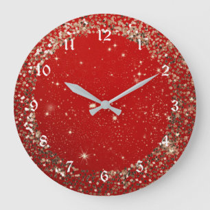 Reloj Redondo Grande Rojo de celebración