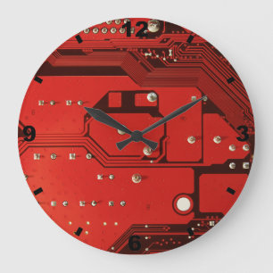 Reloj redondo grande ROJO de la PLACA MADRE
