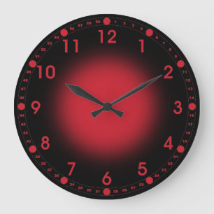 Reloj Redondo Grande Rojo de neón