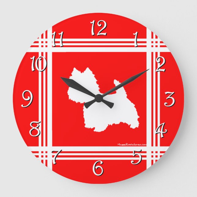 Reloj Redondo Grande Rojo de silueta occidental (Anverso)