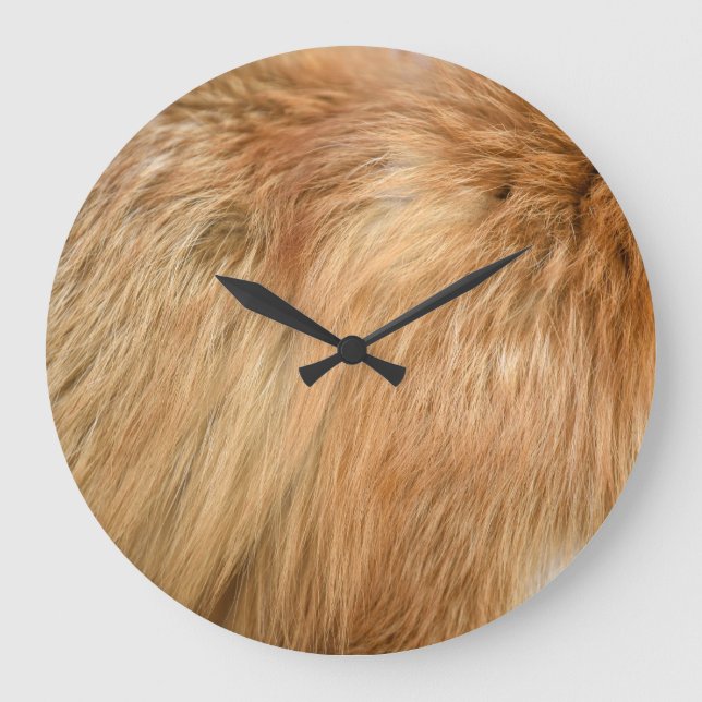 Reloj Redondo Grande Rojo Fox Fur Pattern Tile (Anverso)