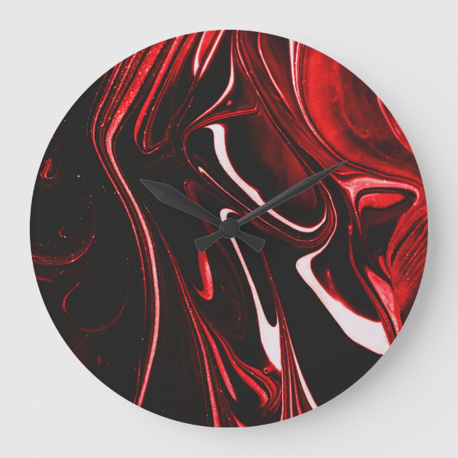 Reloj Redondo Grande rojo metalizado (Anverso)