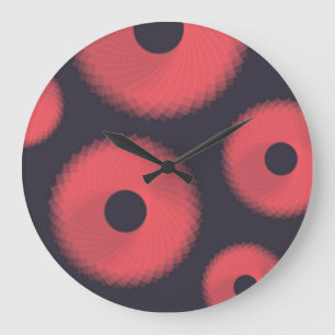 Reloj Redondo Grande Rojo, moderno, urbano, divertido gráfico abstracto
