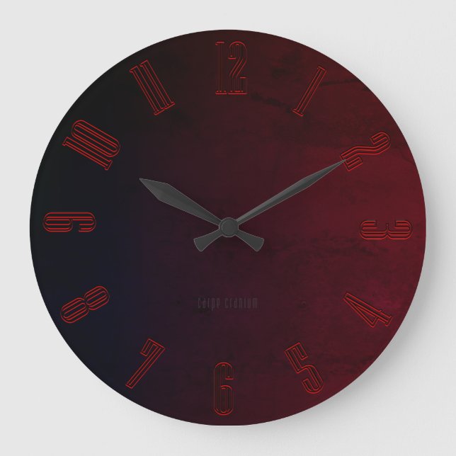 Reloj Redondo Grande Rojo oscuro (Anverso)