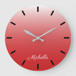 Reloj Redondo Grande Rojo personalizado del ombre de la pendiente