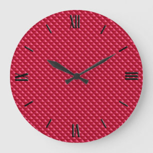 Reloj Redondo Grande Rojo rubí, aspecto de esmalte, rejilla con tachuel