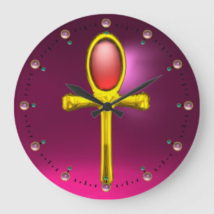 Reloj Redondo Grande ROJO TALISMAN , rosa Fuchsia Ruby
