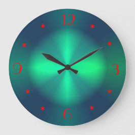 Reloj Redondo Grande Rojo verde minimalista iluminado >Relojes de pared