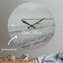 Reloj Redondo Grande Romantic winter seascape