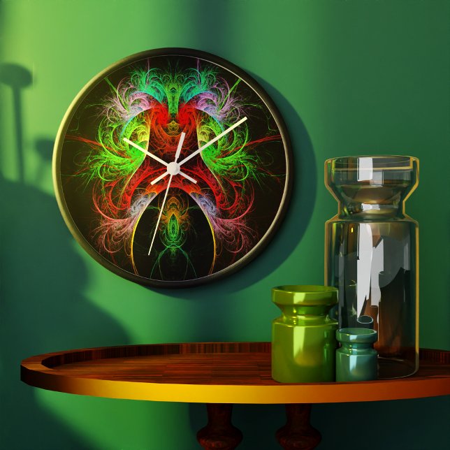 Reloj Redondo Grande Ronda de arte abstracto carnaval (Carnaval Abstract Art Round Clock)