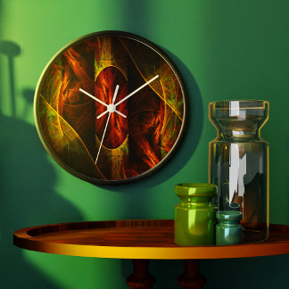 Reloj Redondo Grande Ronda de arte abstracto de la jungla de Mystique