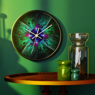 Reloj Redondo Grande Ronda de Arte Resumen de Ojos