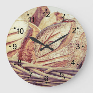 Reloj Redondo Grande Ronda de la cesta de pan fresco