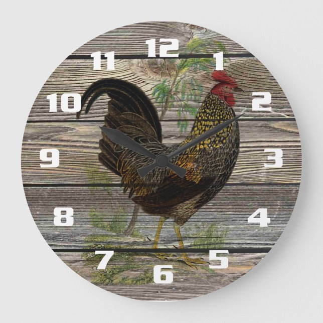 Reloj Redondo Grande Rooster de época (Anverso)