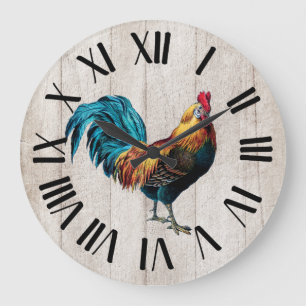 Reloj Redondo Grande Rooster de granjas