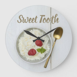 Reloj Redondo Grande Ropa de arroz dulce con postre de frambuesas