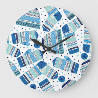 Reloj Redondo Grande Ropa de invierno de punto: Acogedor patrón sin cos